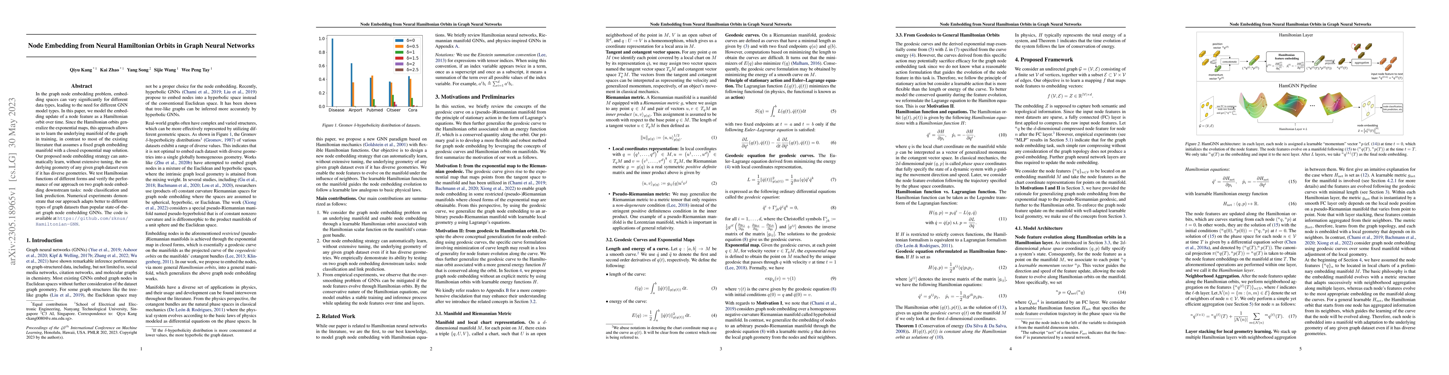 Thumbnail for Node Embedding from Neural Hamiltonian Orbits in Graph Neural Networks