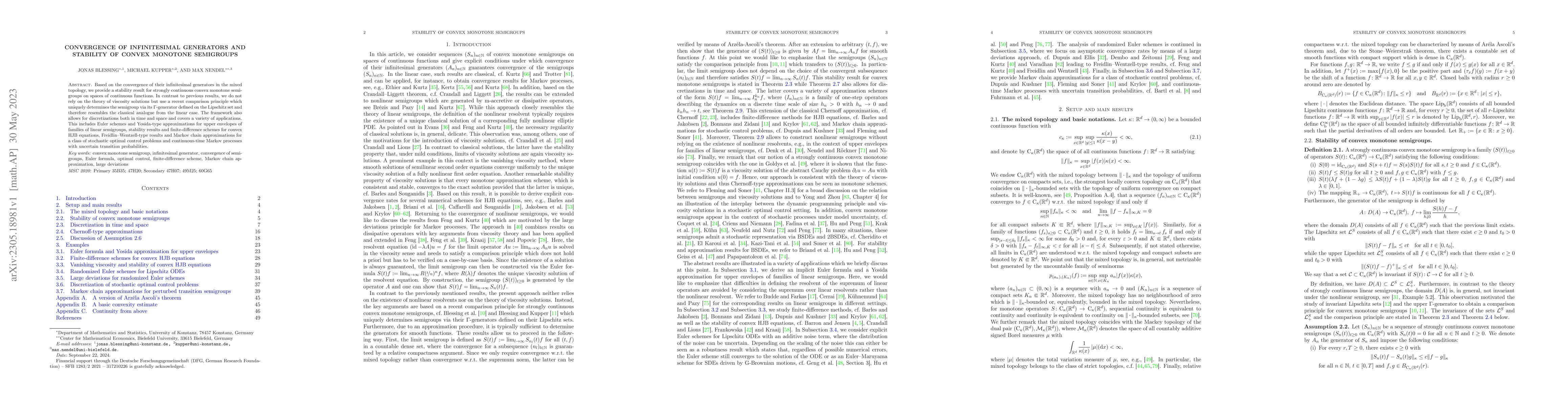 Thumbnail for Convergence of infinitesimal generators and stability of convex monotone
  semigroups