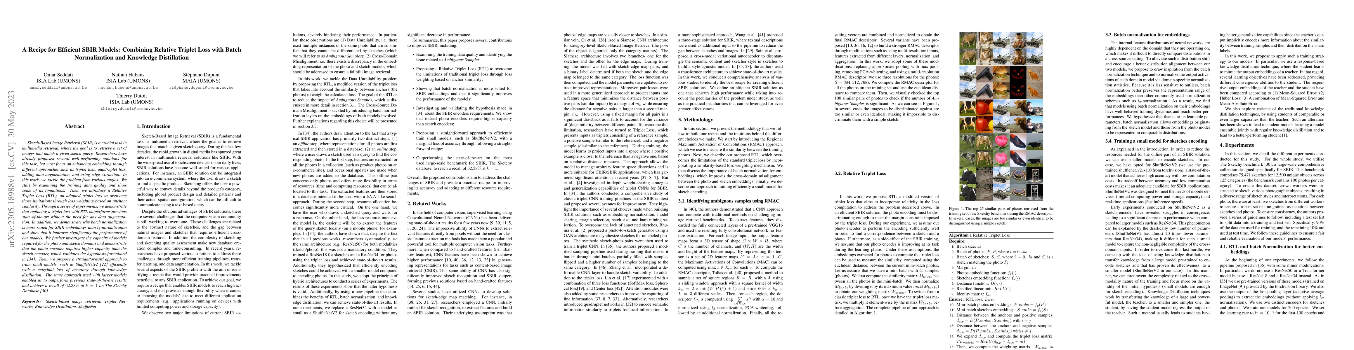 Thumbnail for A Recipe for Efficient SBIR Models: Combining Relative Triplet Loss with
  Batch Normalization and Knowledge Distillation