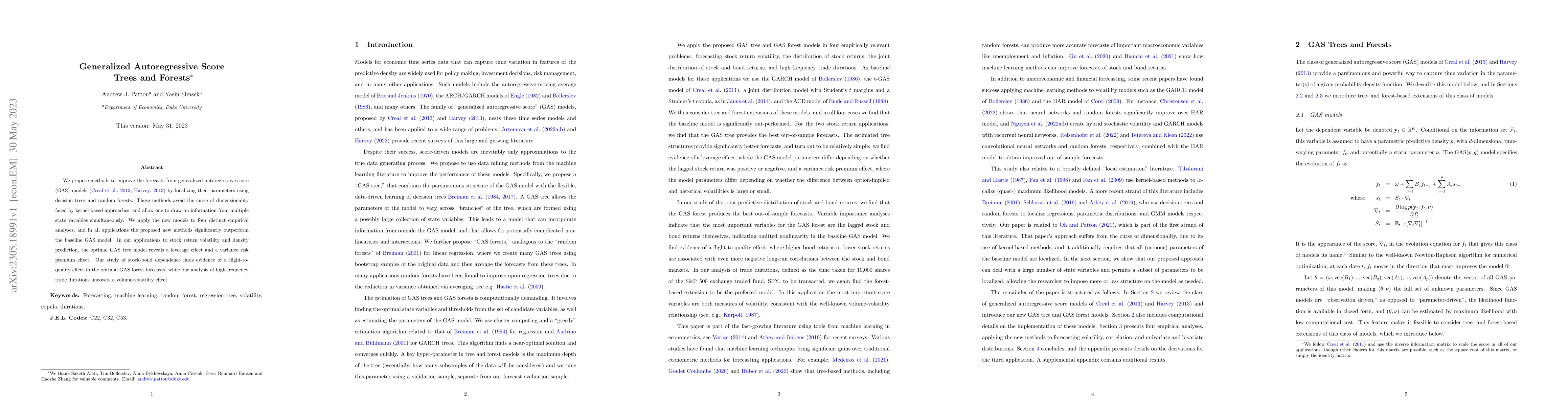 Thumbnail for Generalized Autoregressive Score Trees and Forests
