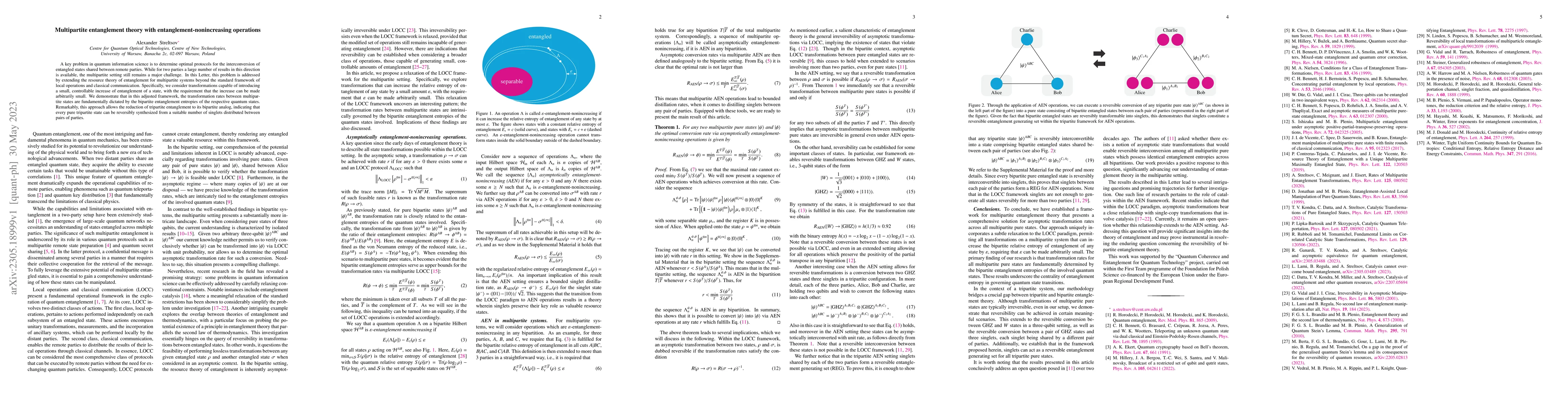 Thumbnail for Multipartite entanglement theory with entanglement-nonincreasing
  operations