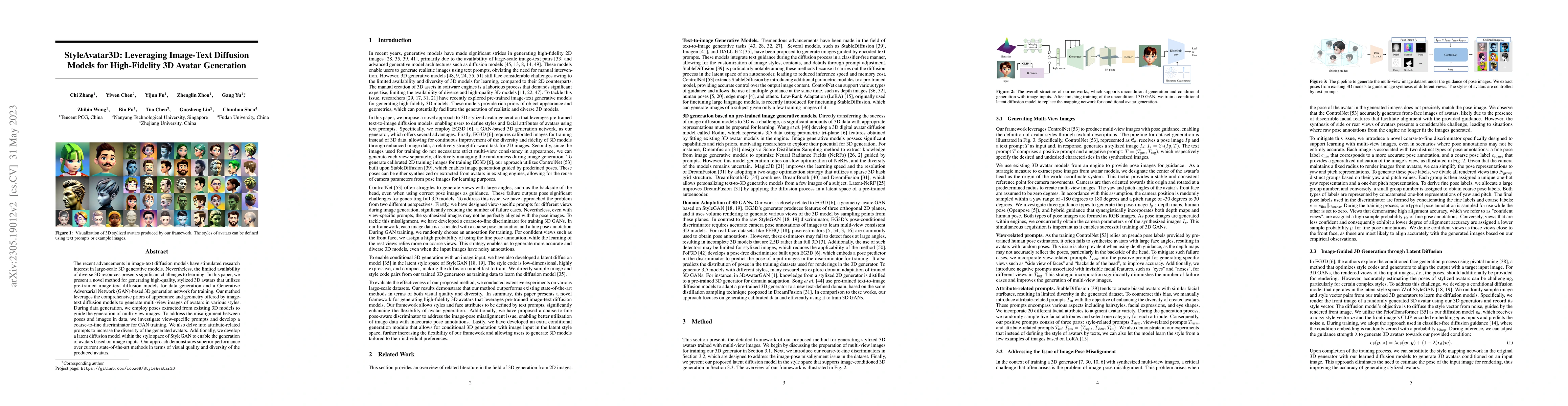 Thumbnail for StyleAvatar3D: Leveraging Image-Text Diffusion Models for High-Fidelity
  3D Avatar Generation
