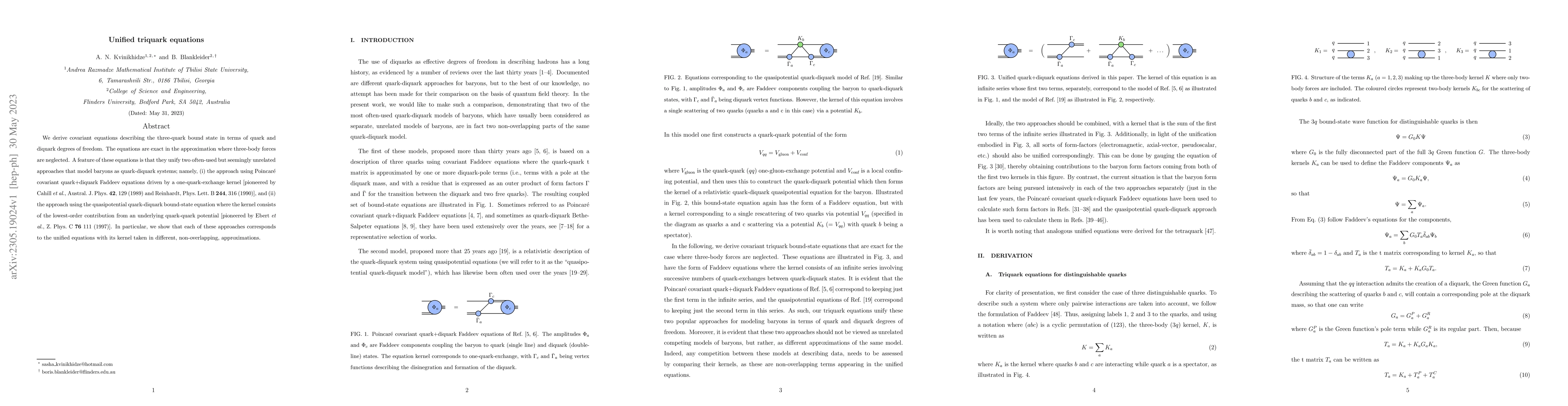 Thumbnail for Unified triquark equations