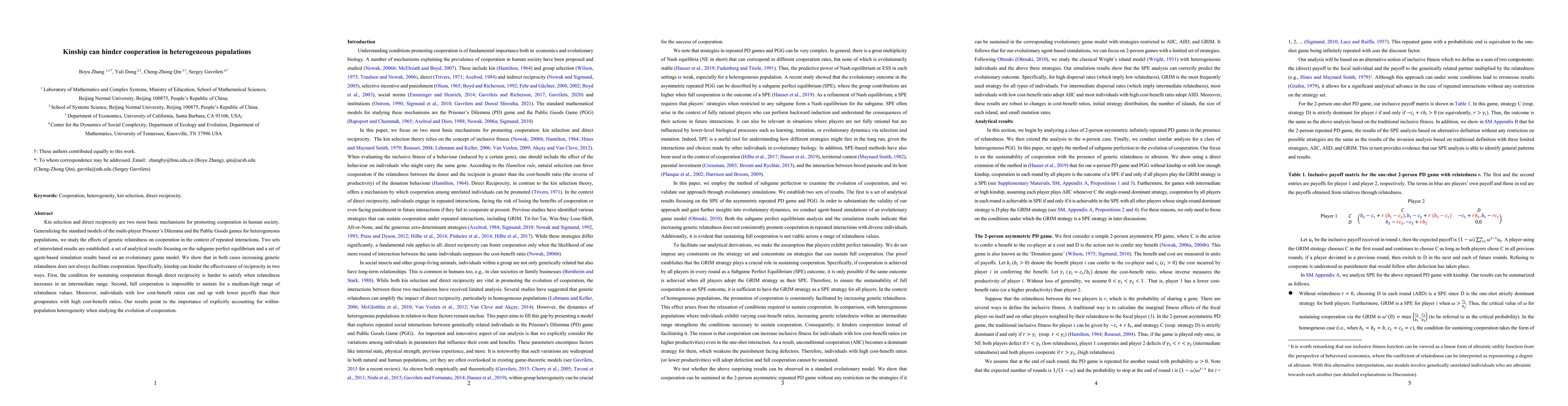 Thumbnail for Kinship can hinder cooperation in heterogeneous populations