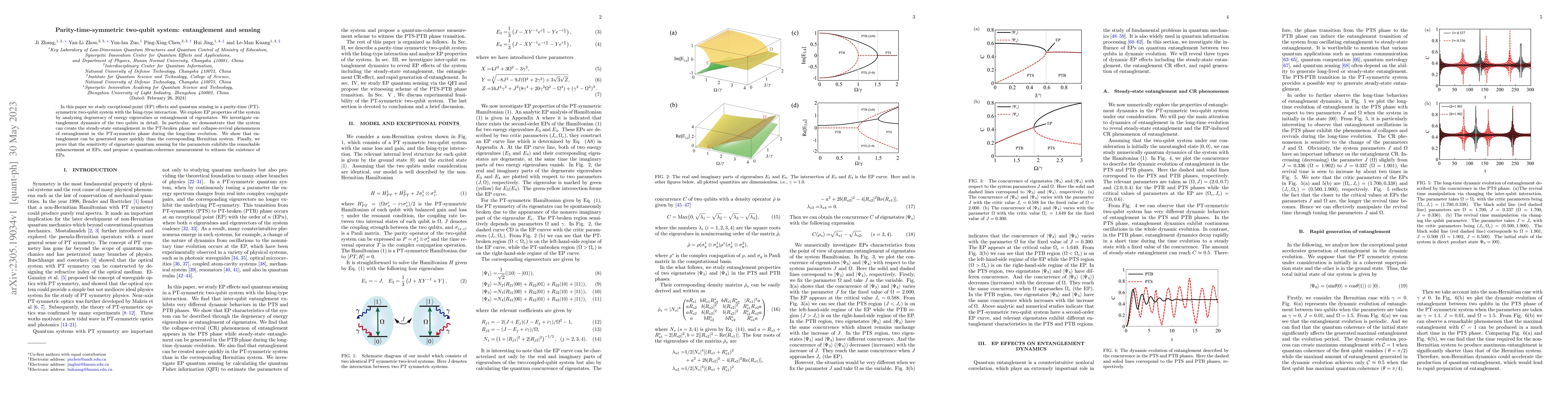 Thumbnail for Parity-time-symmetric two-qubit system: entanglement and sensing