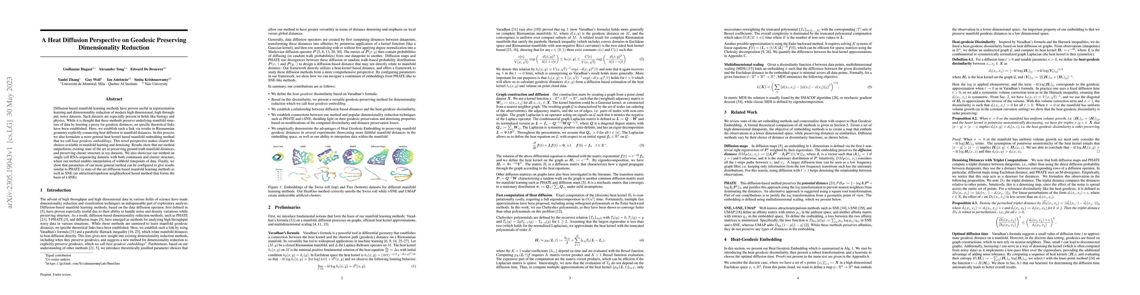 Thumbnail for A Heat Diffusion Perspective on Geodesic Preserving Dimensionality
  Reduction