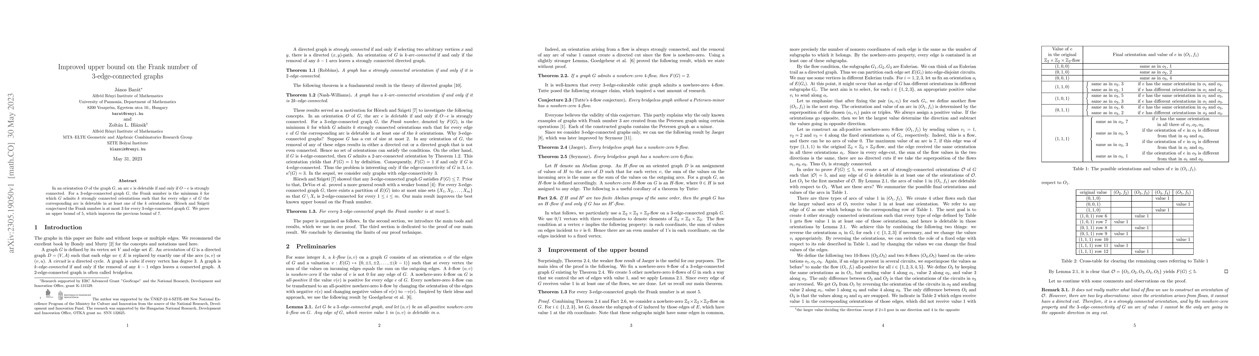 Thumbnail for Improved upper bound on the Frank number of $3$-edge-connected graphs