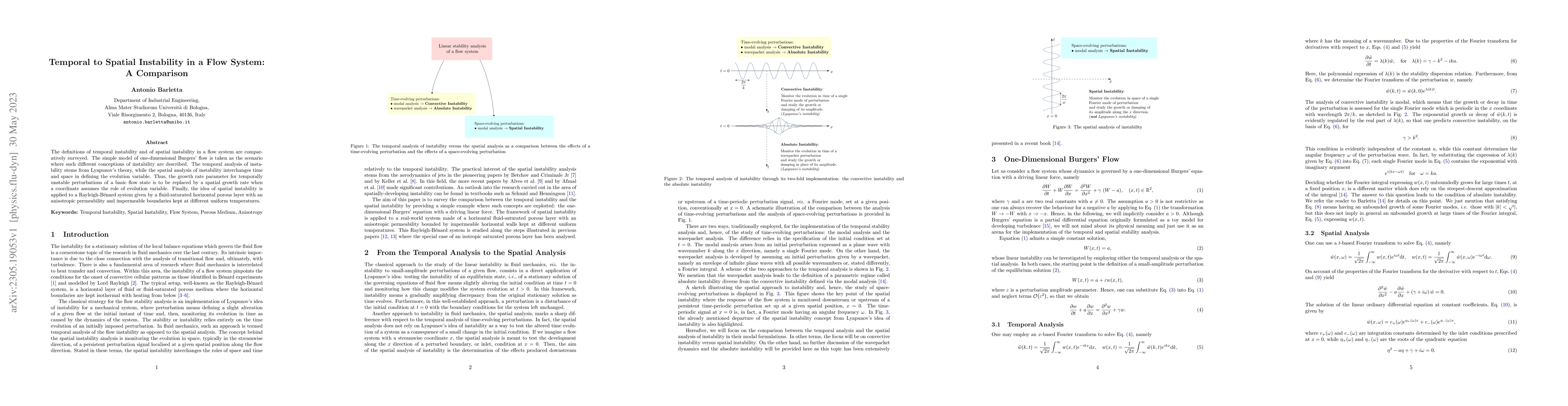 Thumbnail for Temporal to Spatial Instability in a Flow System: A Comparison