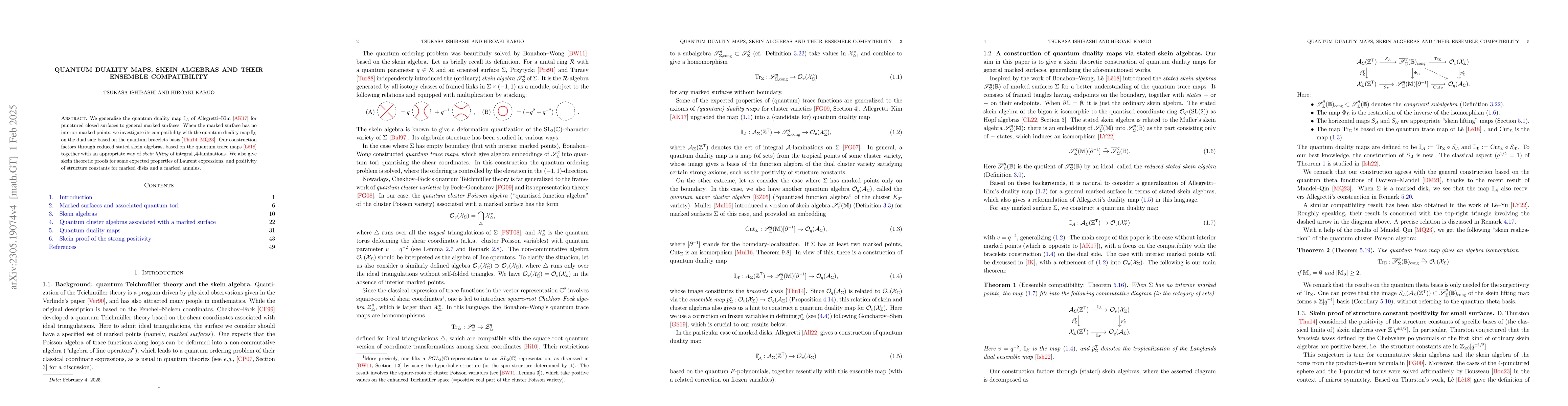 Thumbnail for Quantum duality maps, skein algebras and their ensemble compatibility