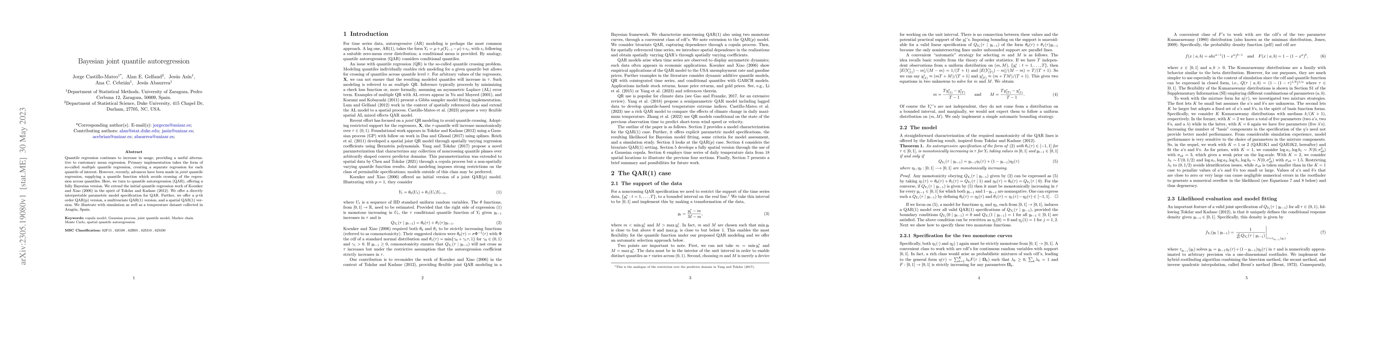 Thumbnail for Bayesian joint quantile autoregression