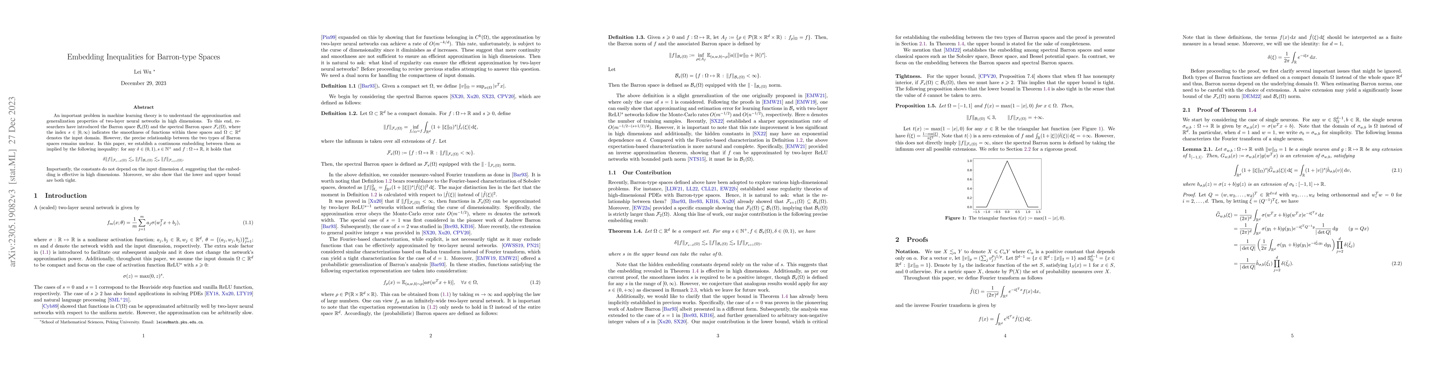 Thumbnail for Embedding Inequalities for Barron-type Spaces