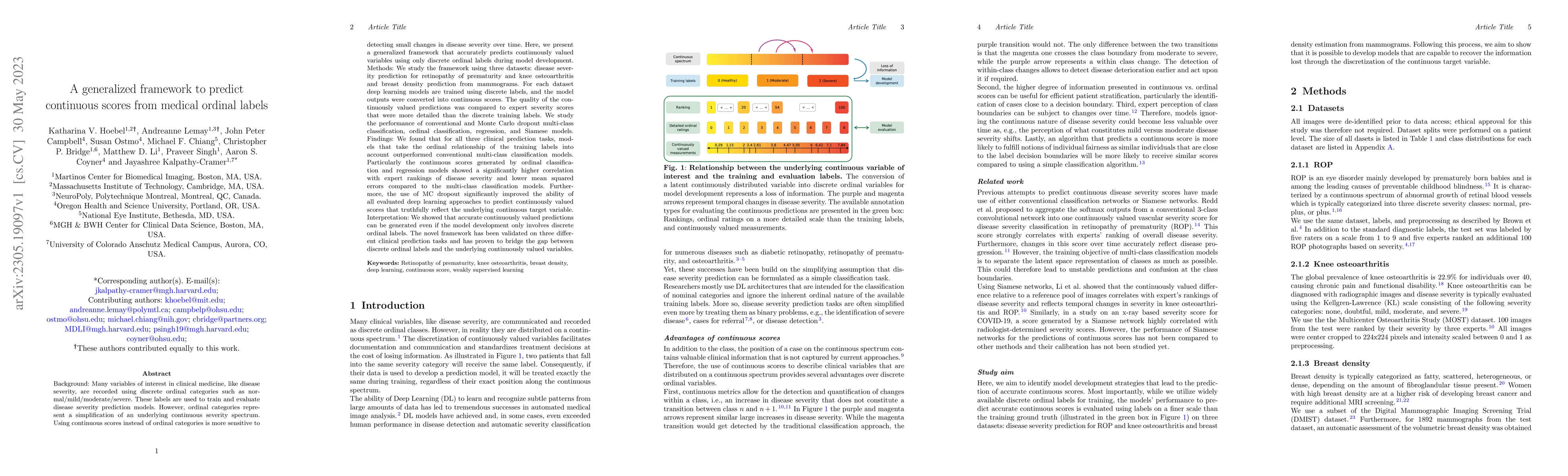 Thumbnail for A generalized framework to predict continuous scores from medical
  ordinal labels
