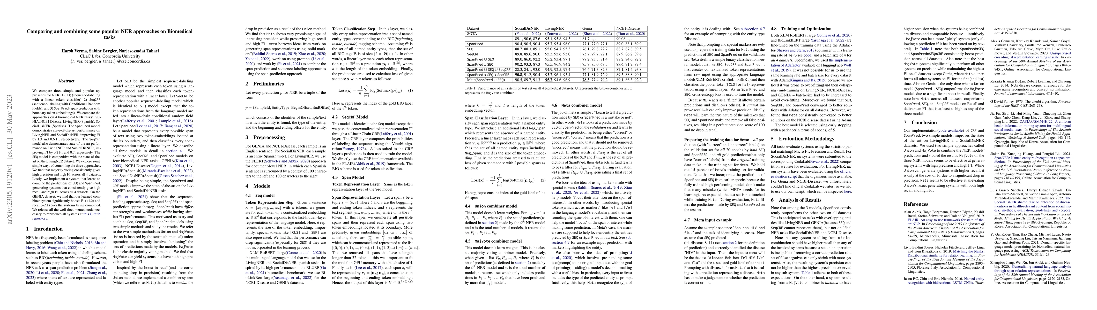 Thumbnail for Comparing and combining some popular NER approaches on Biomedical tasks