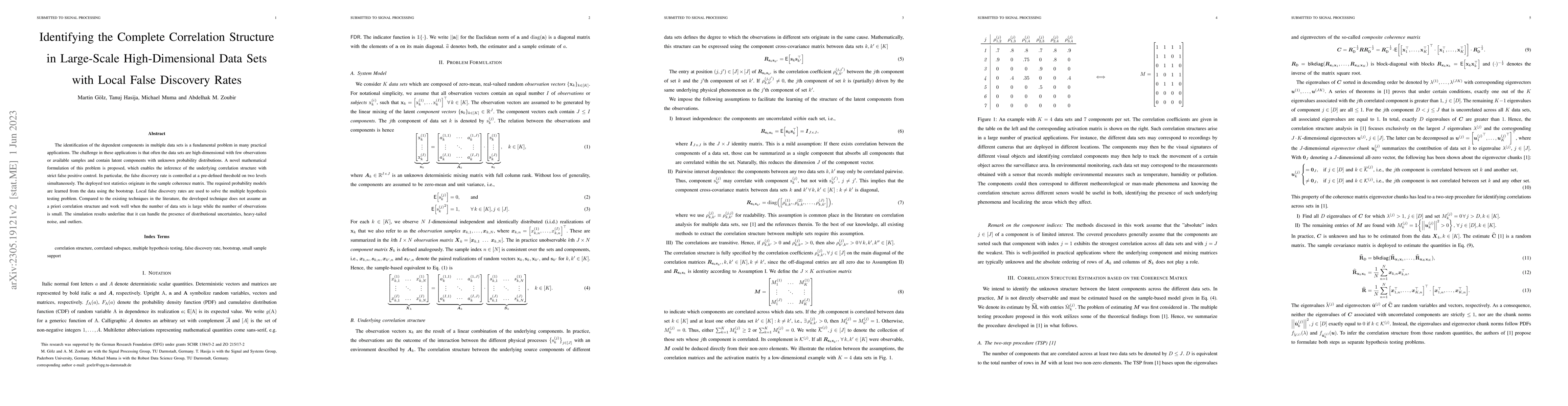 Thumbnail for Identifying the Complete Correlation Structure in Large-Scale
  High-Dimensional Data Sets with Local False Discovery Rates