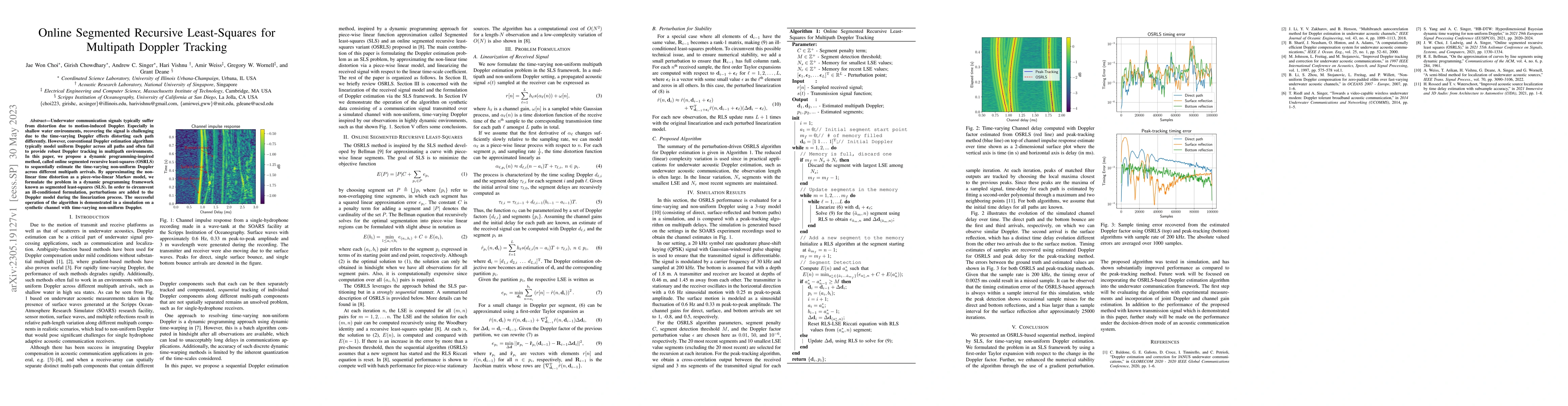 Thumbnail for Online Segmented Recursive Least-Squares for Multipath Doppler Tracking