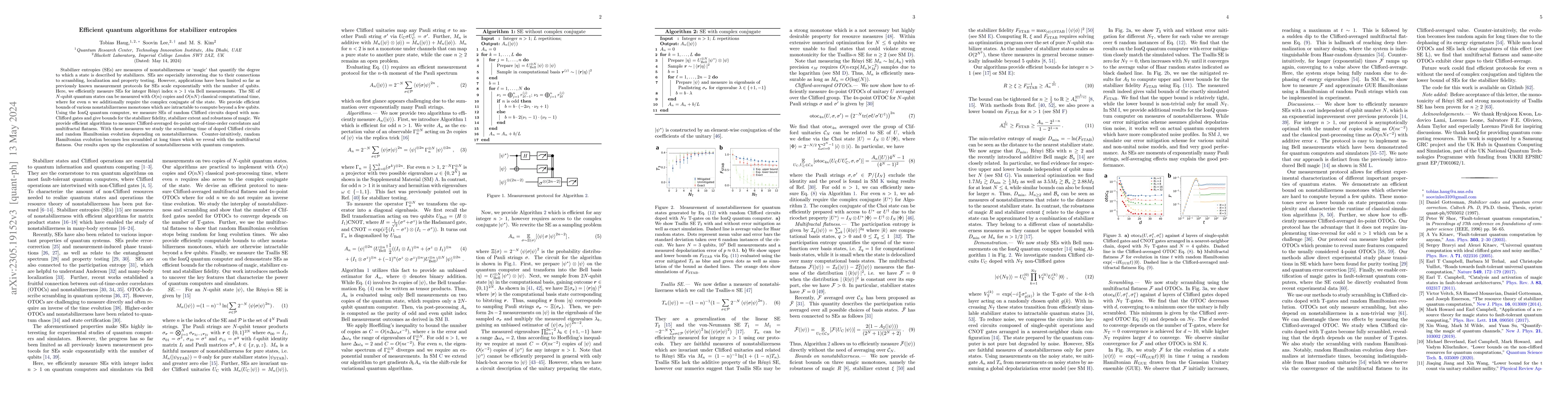 Thumbnail for Efficient quantum algorithms for stabilizer entropies