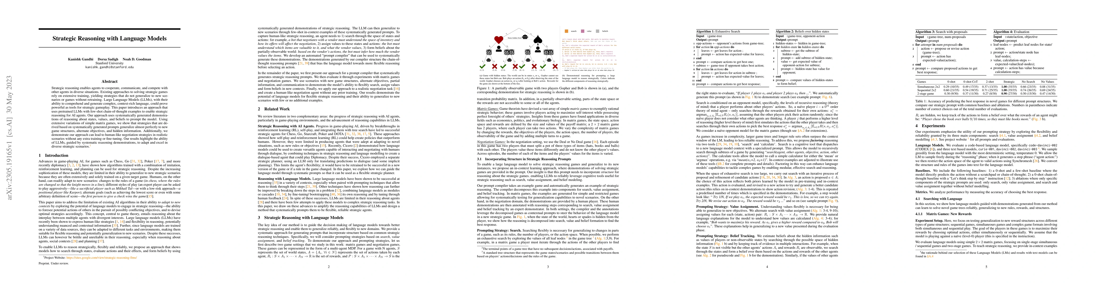 Thumbnail for Strategic Reasoning with Language Models