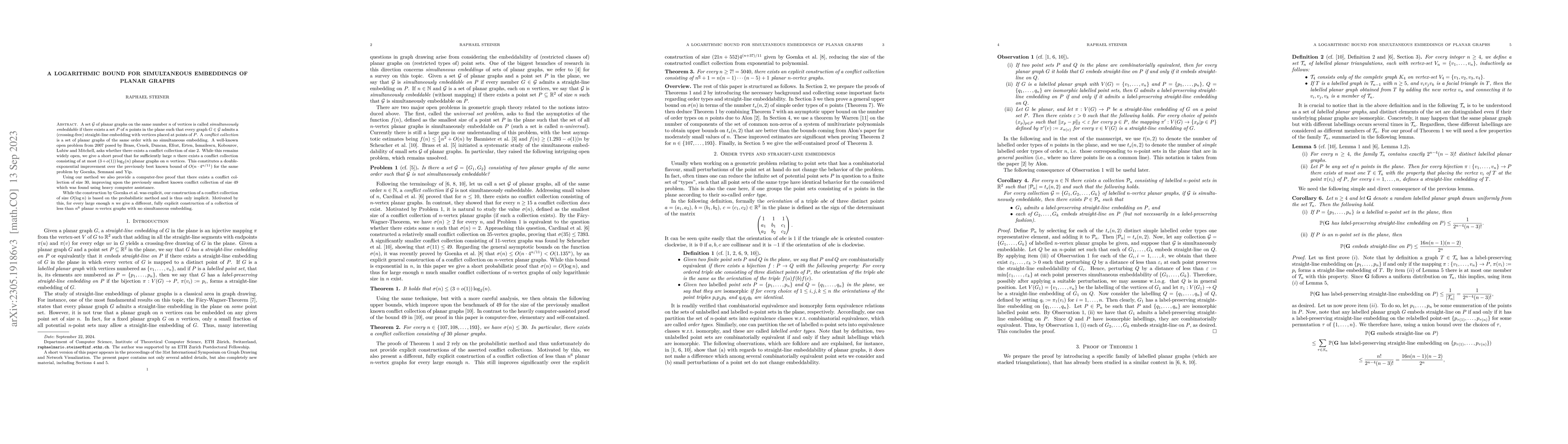 Thumbnail for A logarithmic bound for simultaneous embeddings of planar graphs