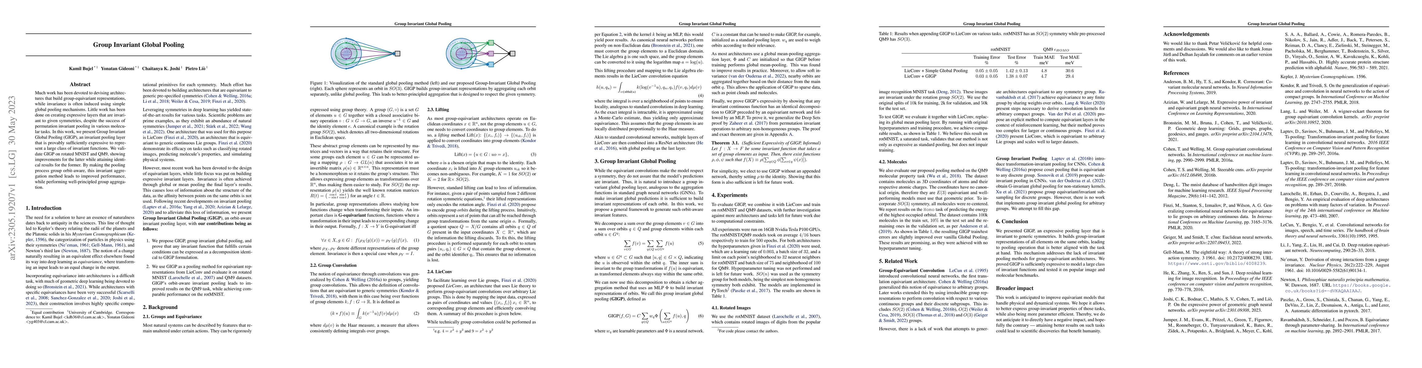 Thumbnail for Group Invariant Global Pooling