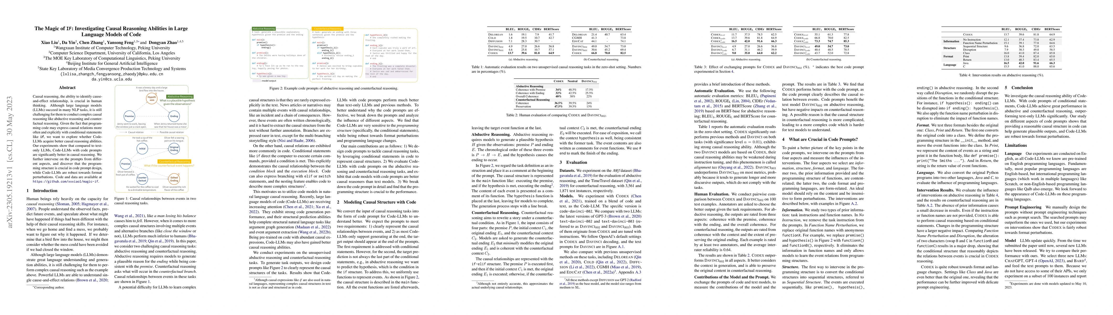 Thumbnail for The Magic of IF: Investigating Causal Reasoning Abilities in Large
  Language Models of Code