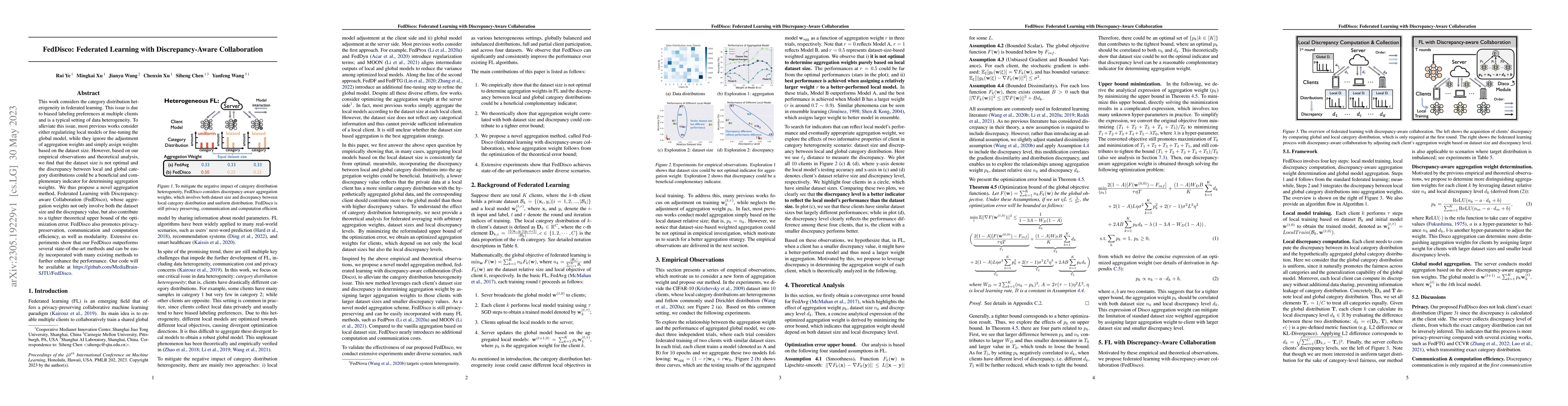 Thumbnail for FedDisco: Federated Learning with Discrepancy-Aware Collaboration