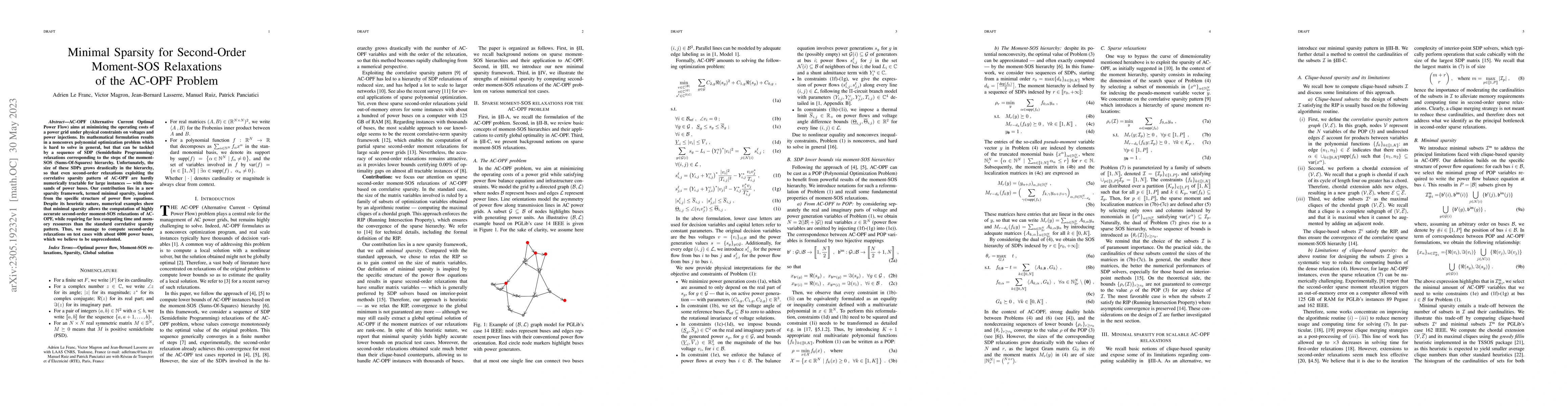 Thumbnail for Minimal Sparsity for Second-Order Moment-SOS Relaxations of the AC-OPF
  Problem