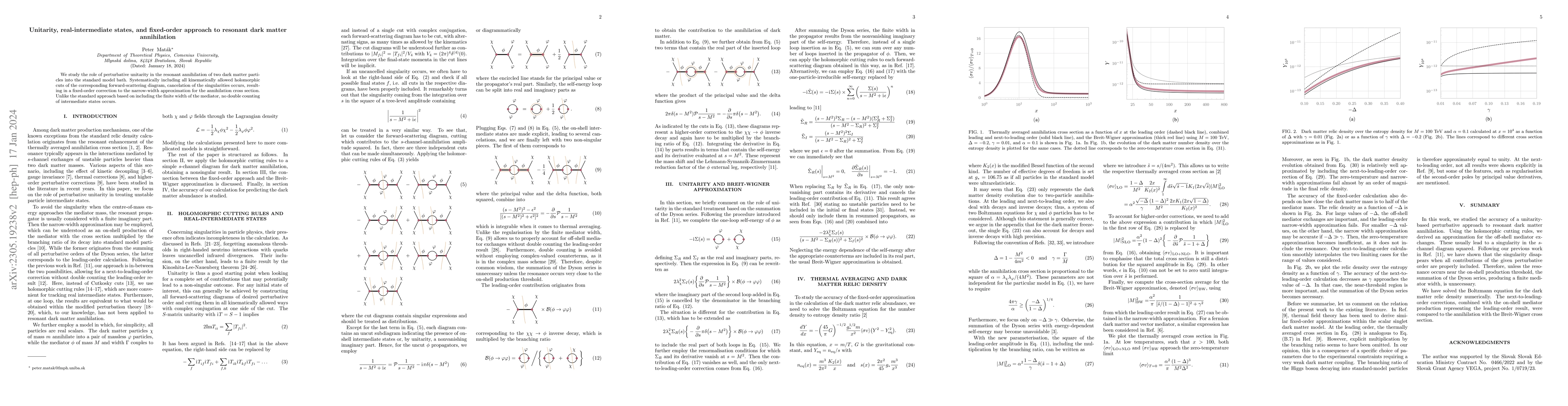 Thumbnail for Unitarity, real-intermediate states, and fixed-order approach to
  resonant dark matter annihilation