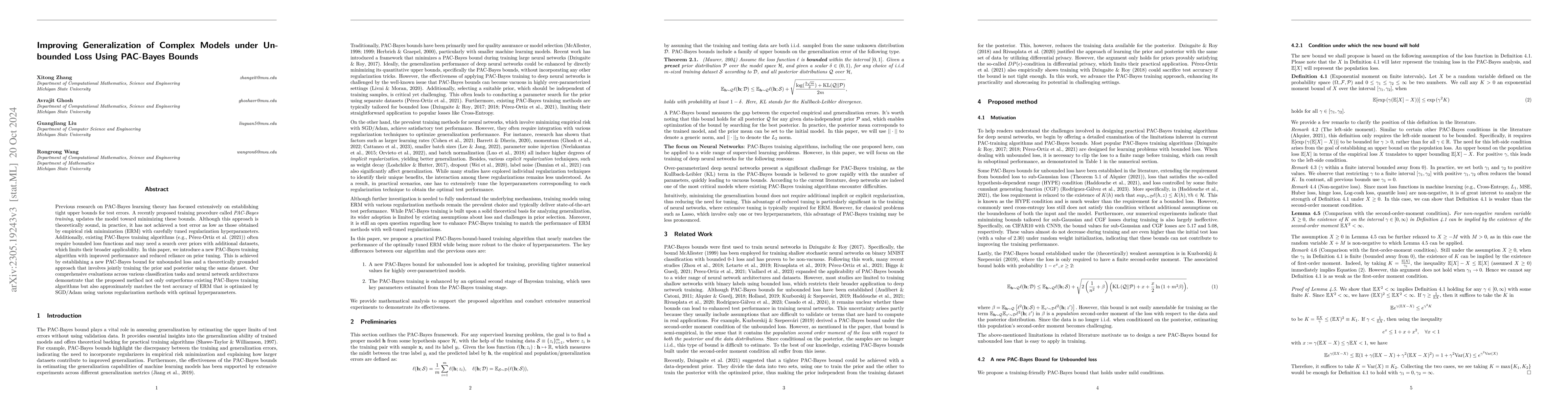 Thumbnail for Unlocking Tuning-free Generalization: Minimizing the PAC-Bayes Bound
  with Trainable Priors
