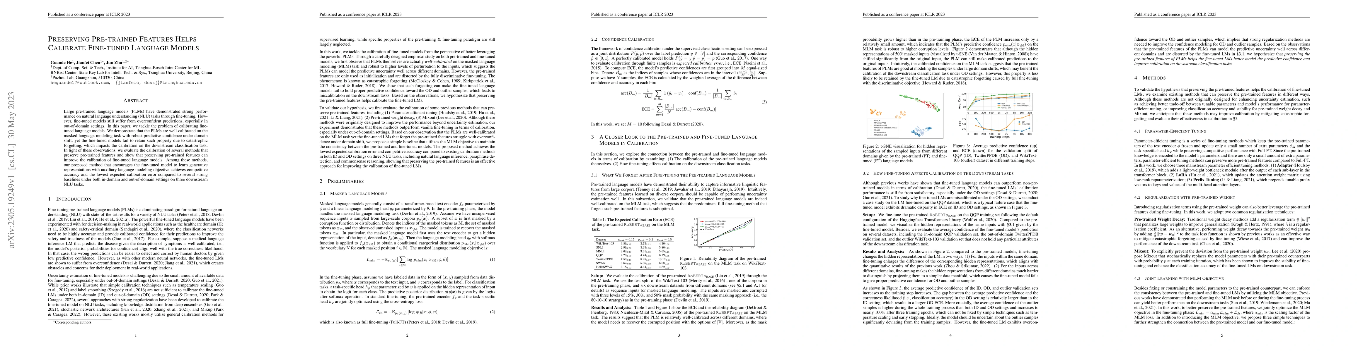 Thumbnail for Preserving Pre-trained Features Helps Calibrate Fine-tuned Language
  Models