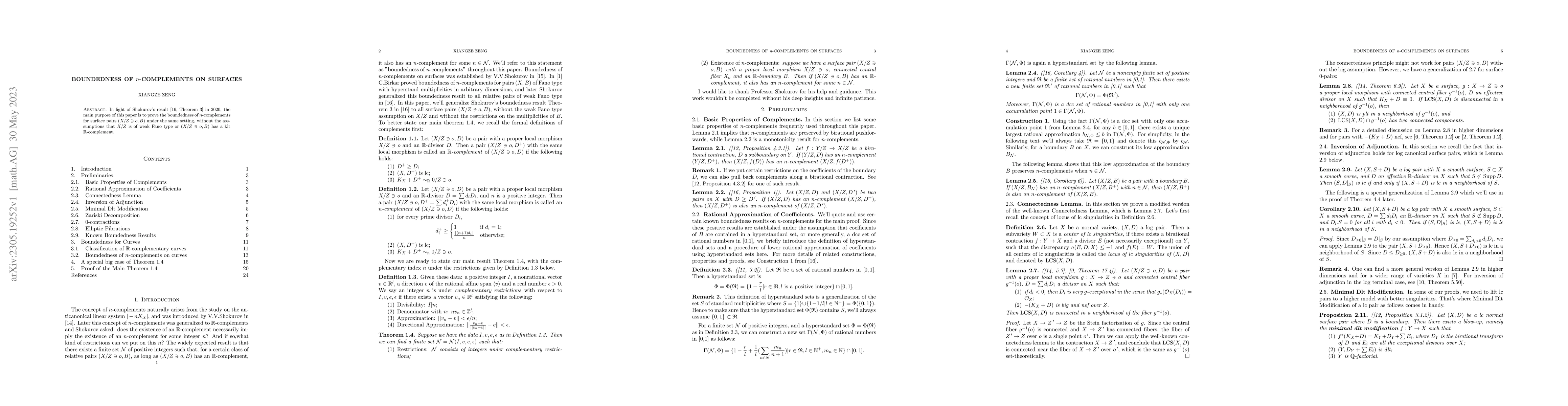 Thumbnail for Boundedness of n-complements on surfaces