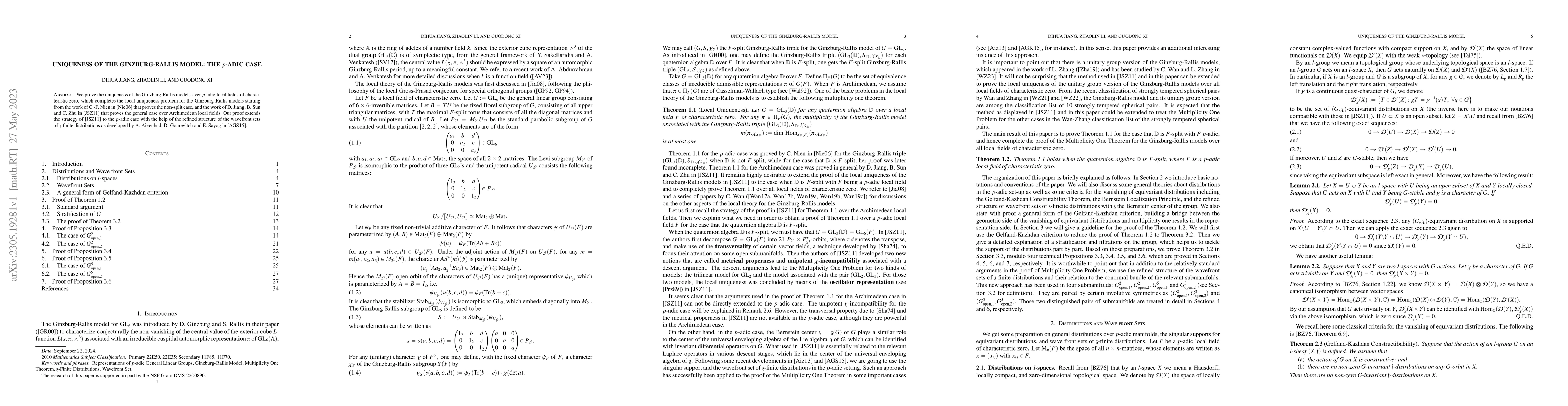 Thumbnail for The Uniqueness of the Ginzburg-Rallis Model: the Non-Archimedean Case