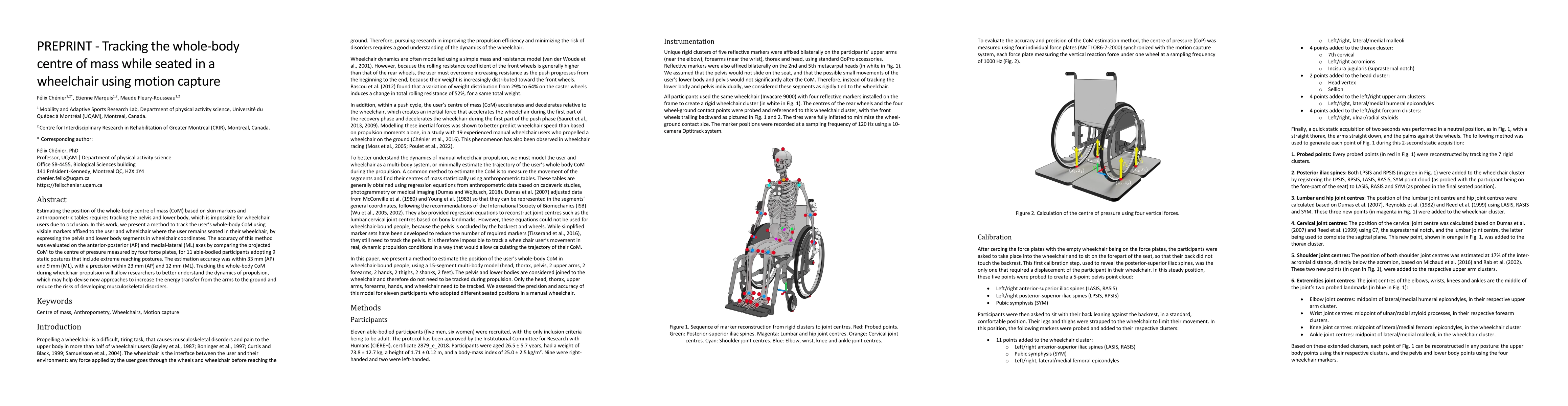 Thumbnail for Tracking the whole-body centre of mass while seated in a wheelchair
  using motion capture