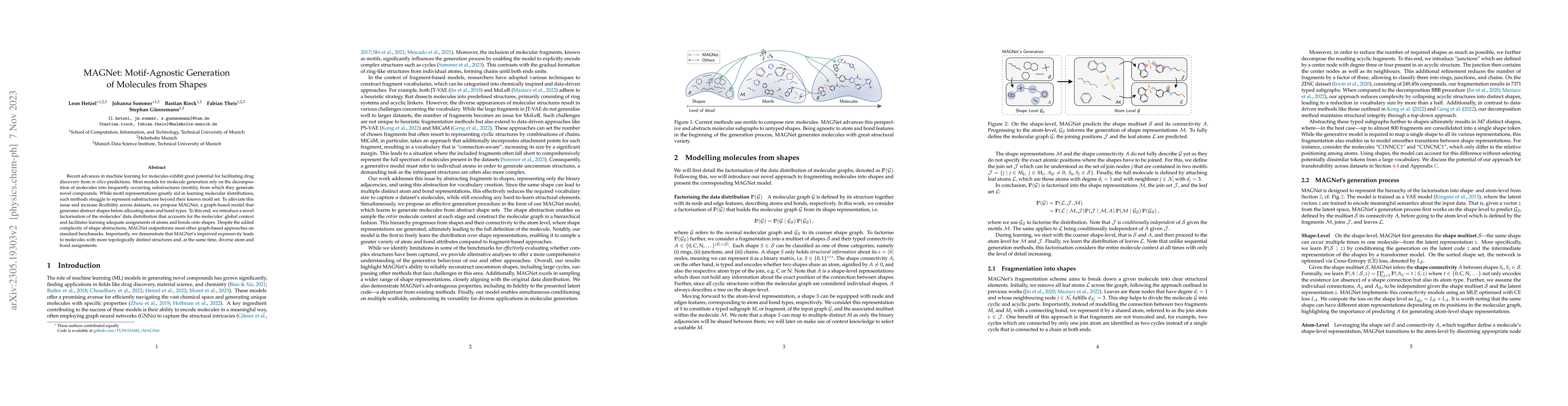 Thumbnail for MAGNet: Motif-Agnostic Generation of Molecules from Shapes