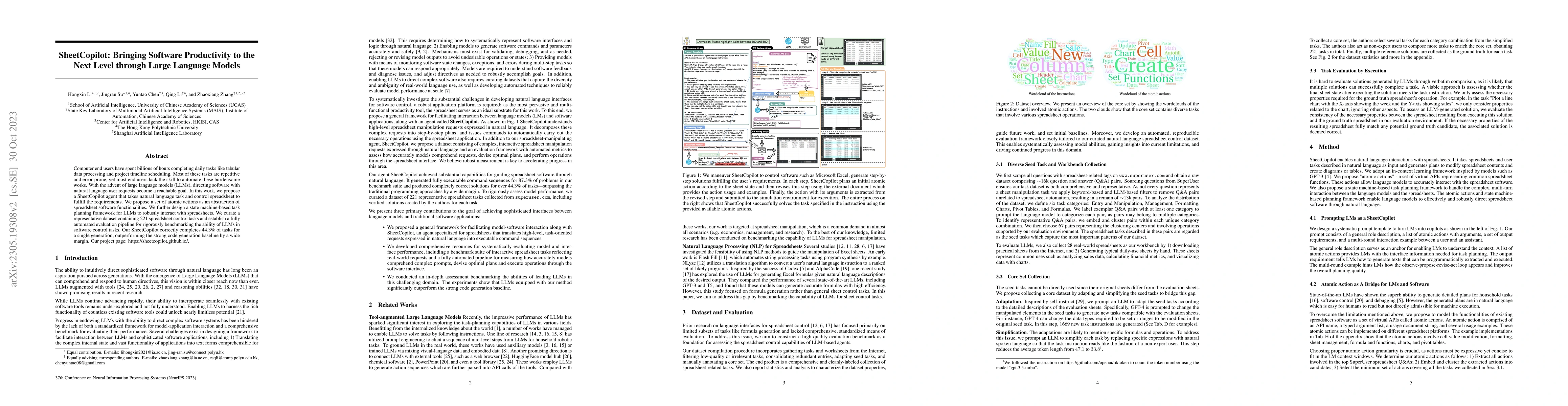 Thumbnail for SheetCopilot: Bringing Software Productivity to the Next Level through
  Large Language Models