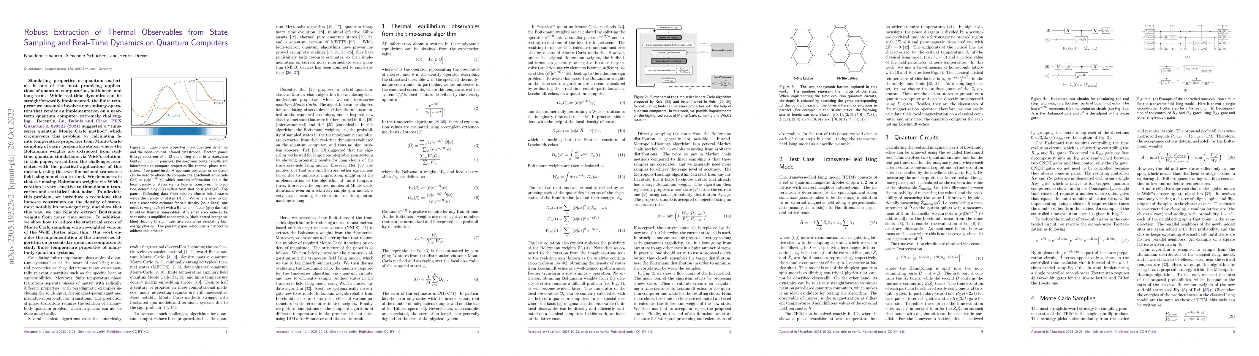 Thumbnail for Robust Extraction of Thermal Observables from State Sampling and
  Real-Time Dynamics on Quantum Computers