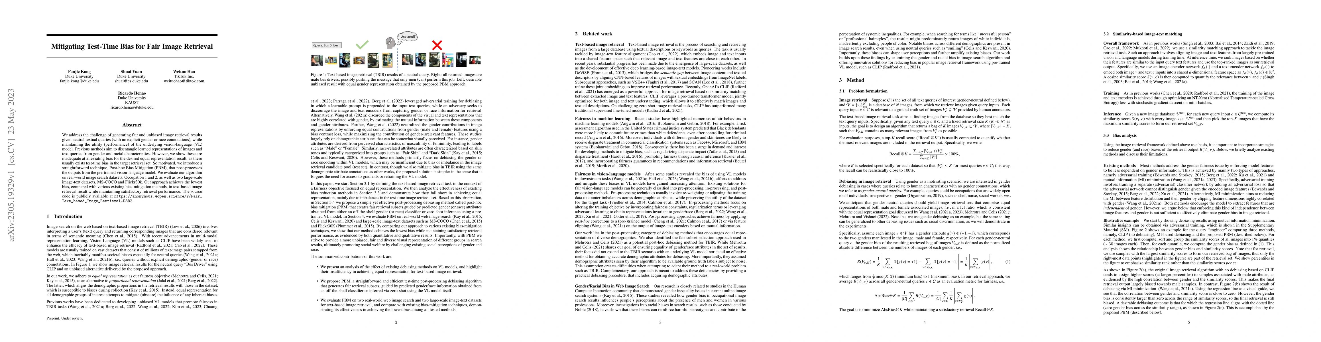 Thumbnail for Mitigating Test-Time Bias for Fair Image Retrieval