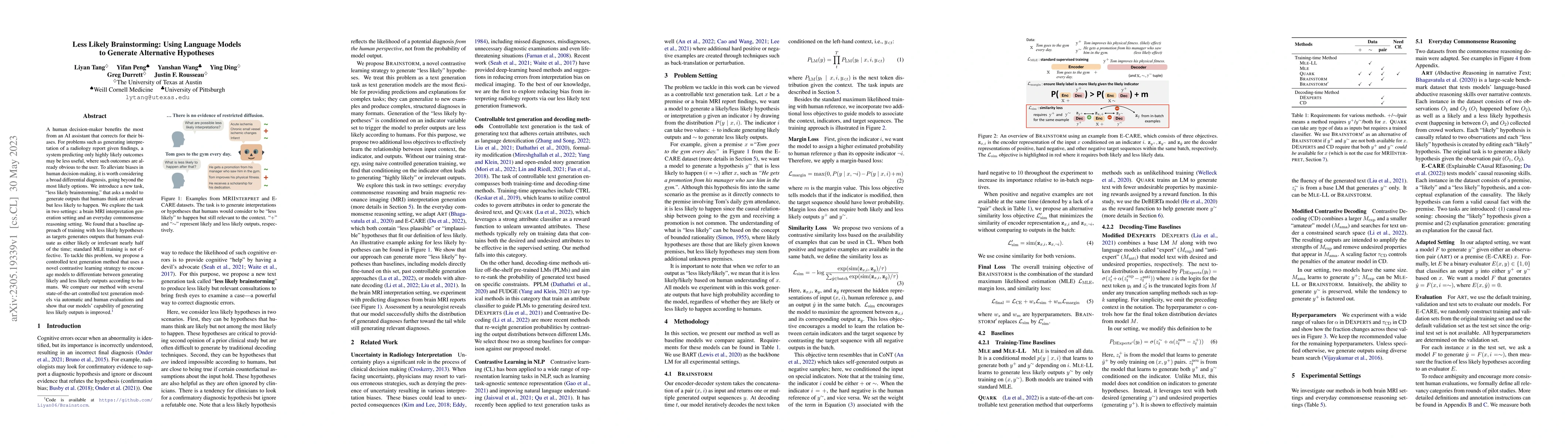 Thumbnail for Less Likely Brainstorming: Using Language Models to Generate Alternative
  Hypotheses