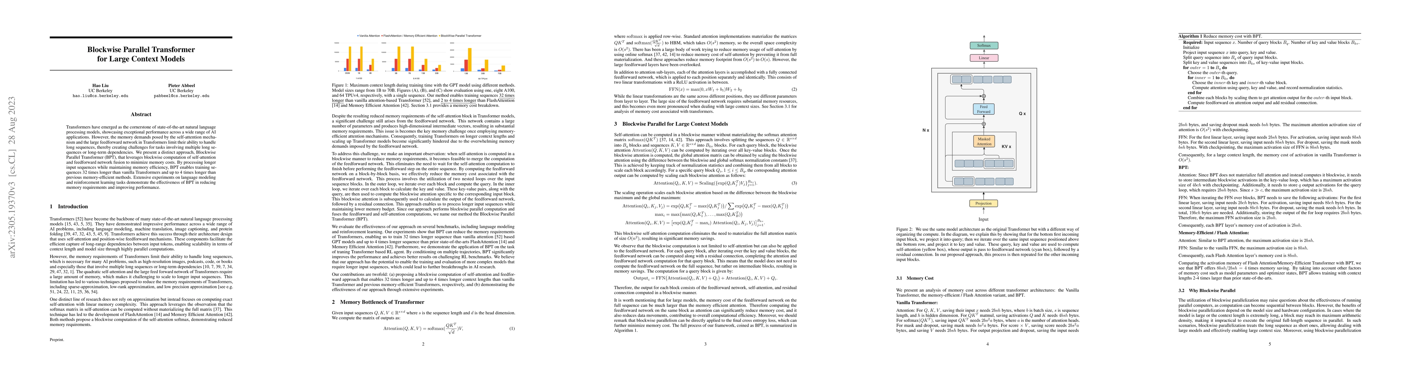 Thumbnail for Blockwise Parallel Transformer for Large Context Models