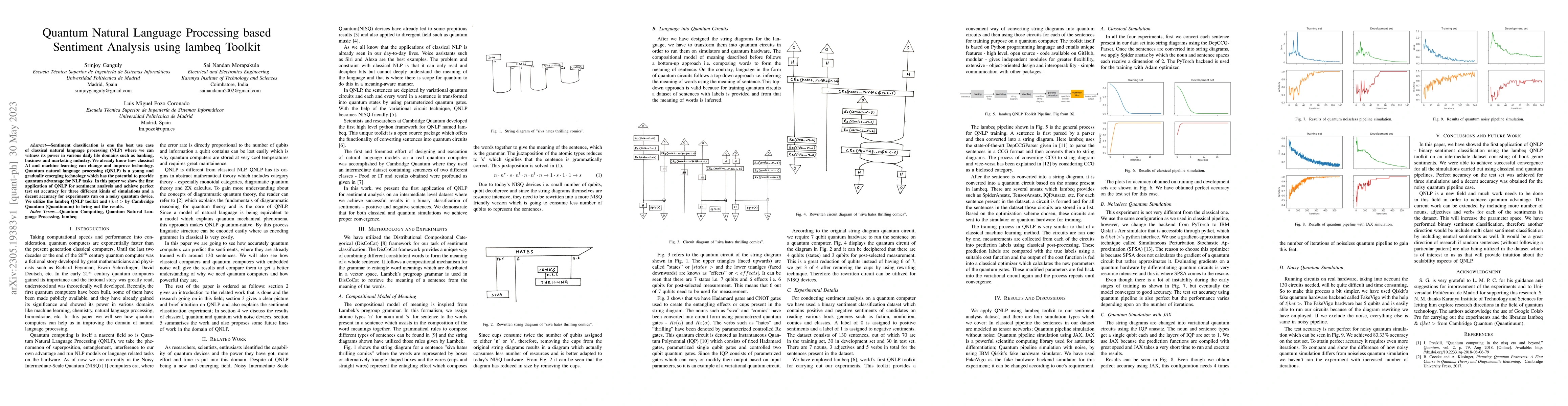 Thumbnail for Quantum Natural Language Processing based Sentiment Analysis using
  lambeq Toolkit