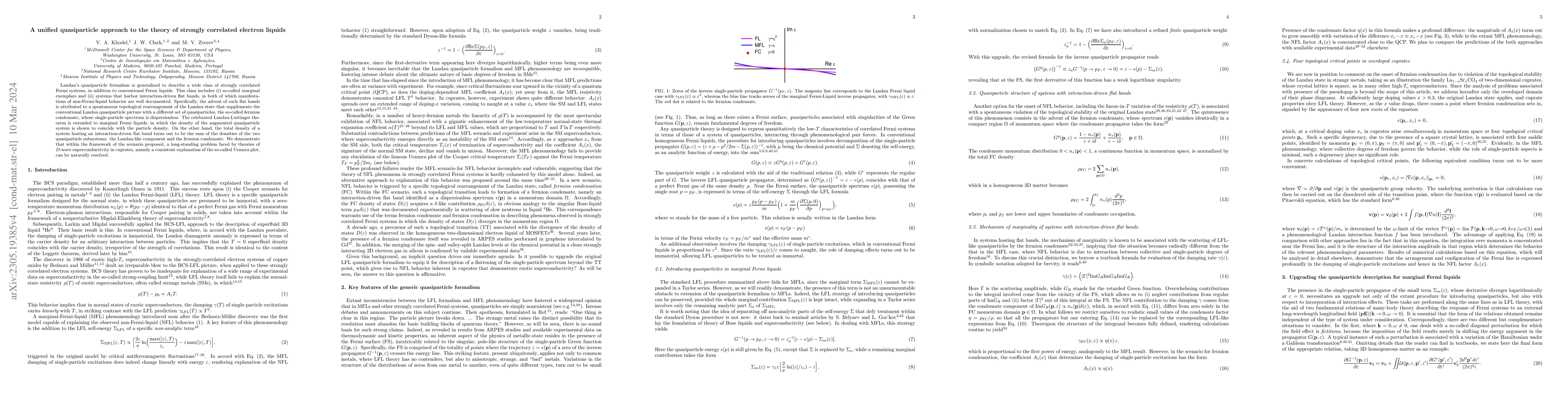 Thumbnail for A unified quasiparticle approach to the theory of strongly correlated
  electron liquids