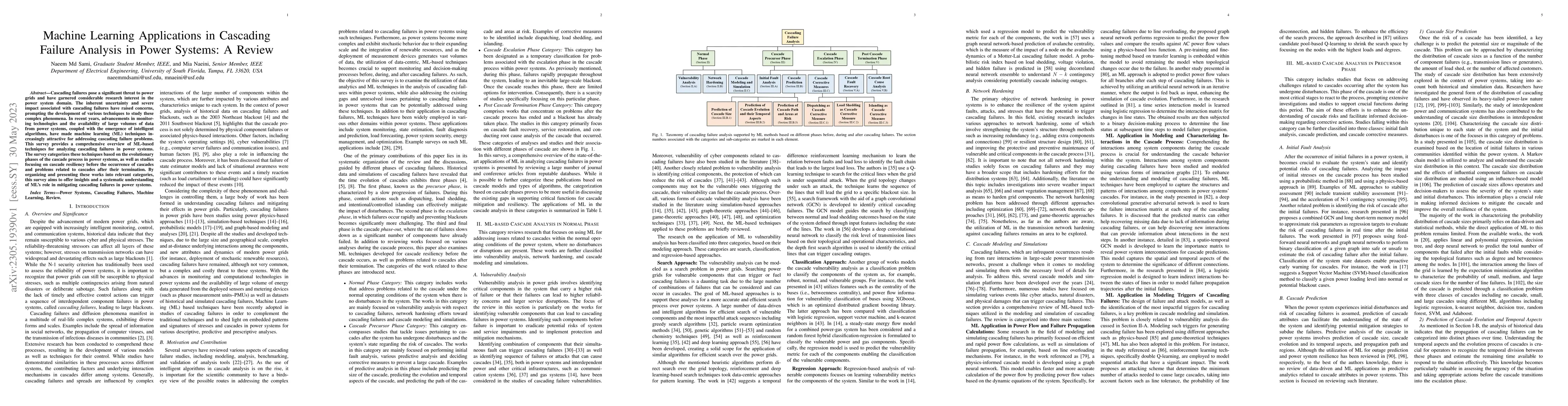 Thumbnail for Machine Learning Applications in Cascading Failure Analysis in Power
  Systems: A Review