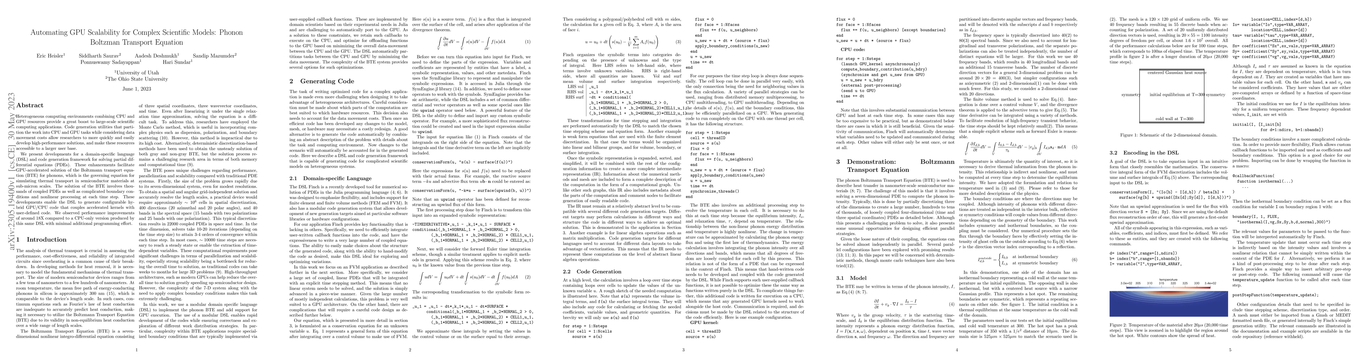 Thumbnail for Automating GPU Scalability for Complex Scientific Models: Phonon
  Boltzman Transport Equation
