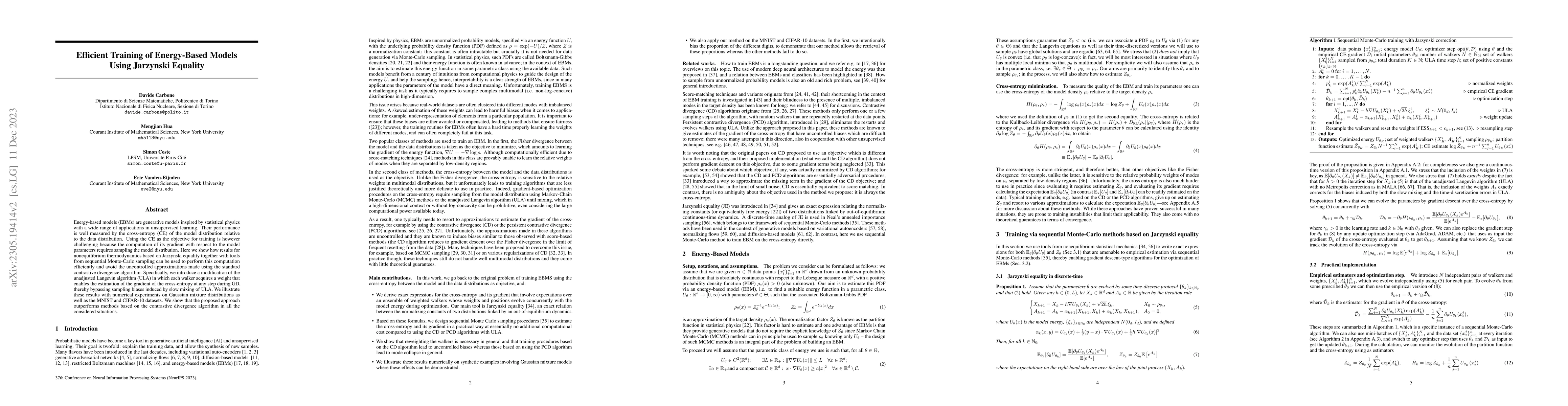 Thumbnail for Efficient Training of Energy-Based Models Using Jarzynski Equality
