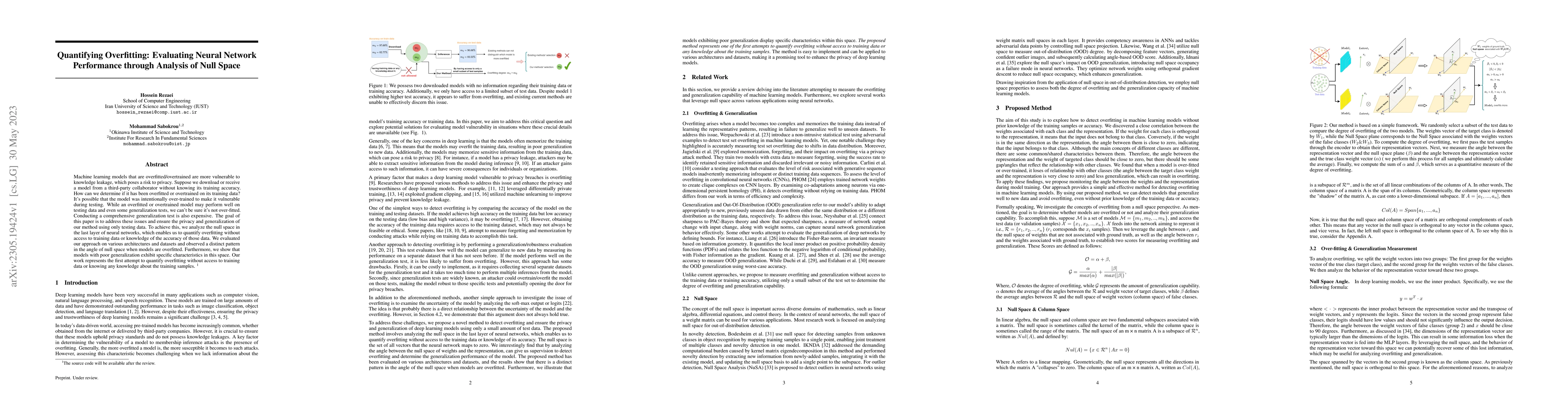 Thumbnail for Quantifying Overfitting: Evaluating Neural Network Performance through
  Analysis of Null Space