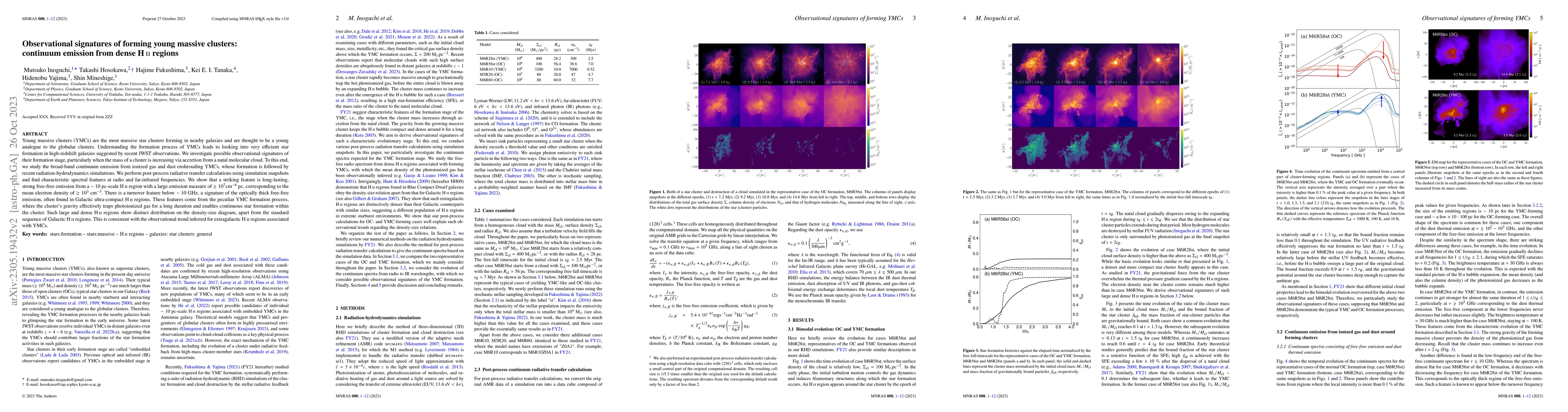 Thumbnail for Observational signatures of forming young massive clusters: continuum
  emission from dense HII regions