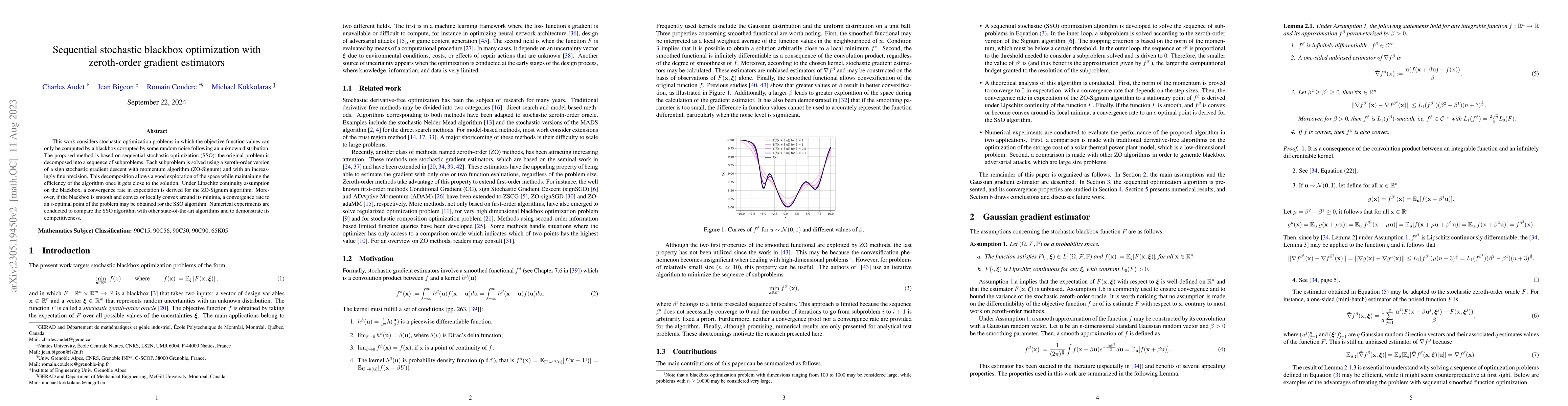 Thumbnail for Sequential stochastic blackbox optimization with zeroth-order gradient
  estimators