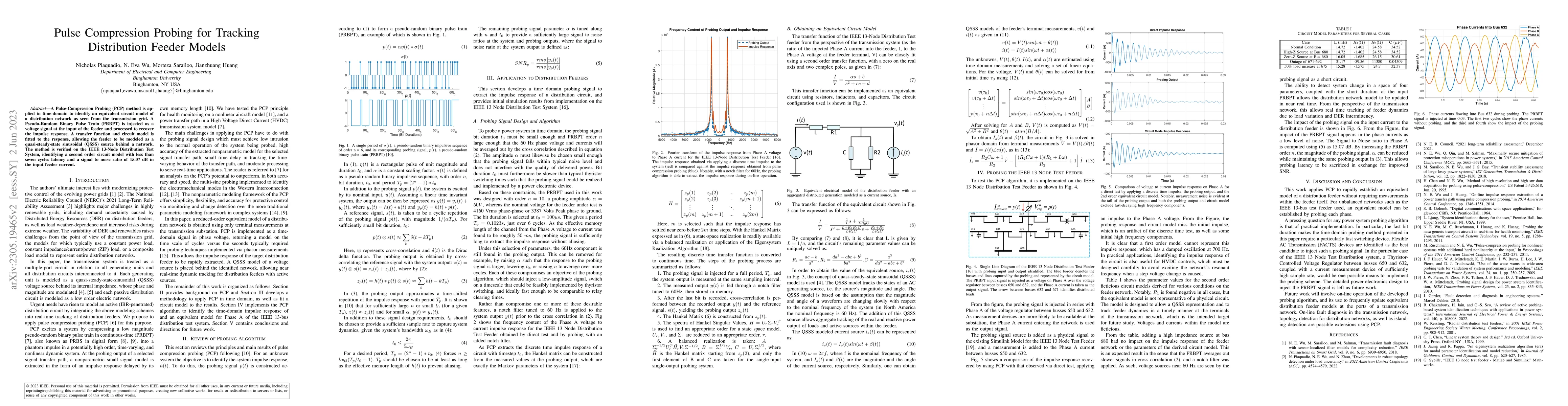 Thumbnail for Pulse Compression Probing for Tracking Distribution Feeder Models