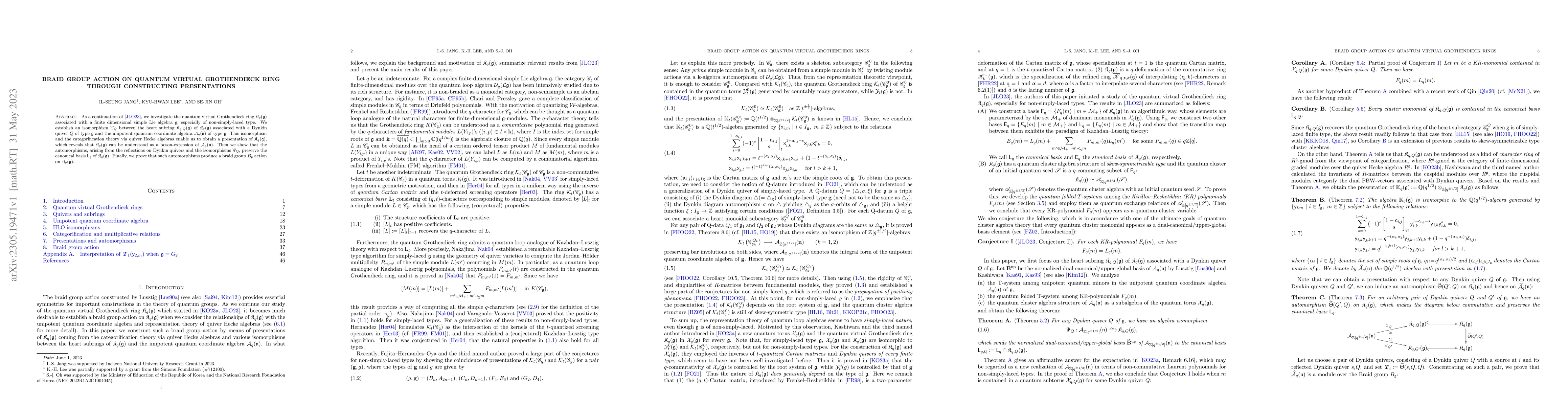 Thumbnail for Braid group action on quantum virtual Grothendieck ring through
  constructing presentations