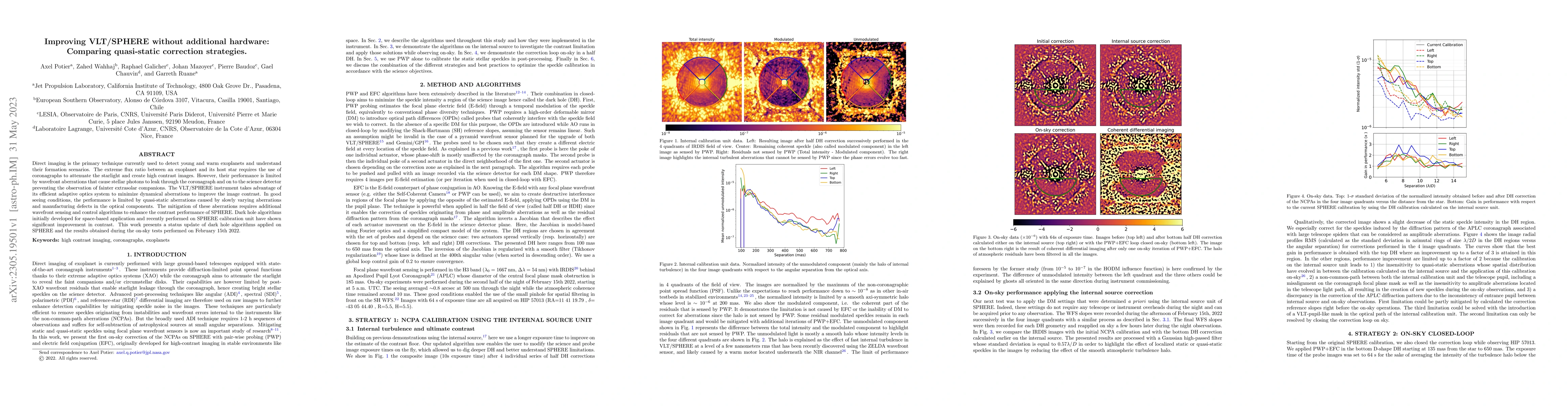Thumbnail for Improving VLT/SPHERE without additional hardware: Comparing quasi-static
  correction strategies