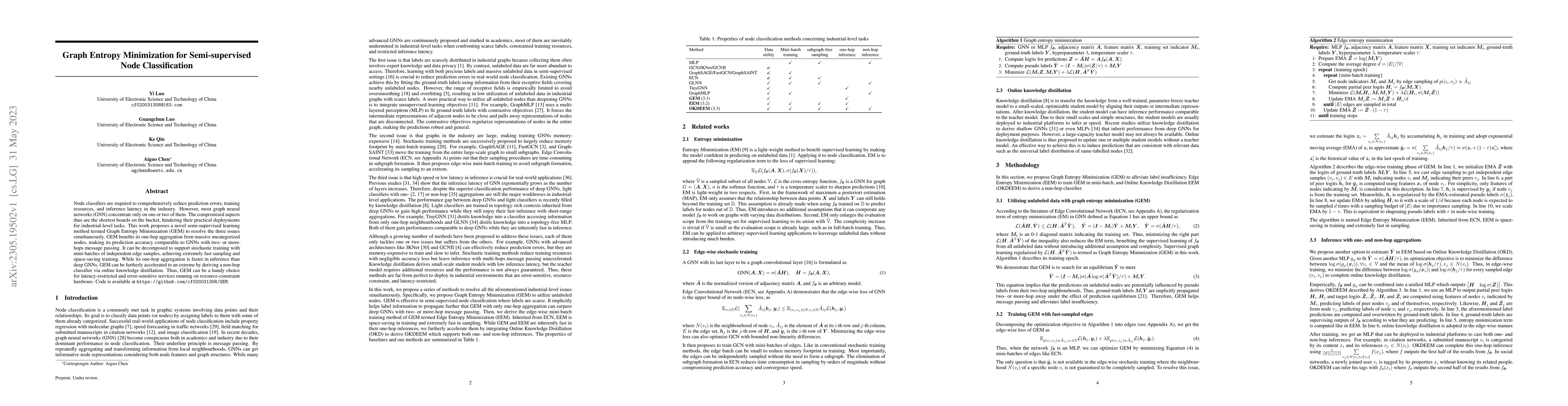 Thumbnail for Graph Entropy Minimization for Semi-supervised Node Classification